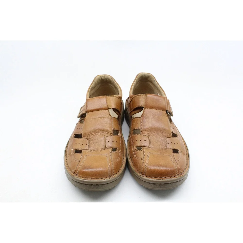 Krisbut Brown Leather Fisherman Sandals Mens Size 40 EU Casual Walking Shoes